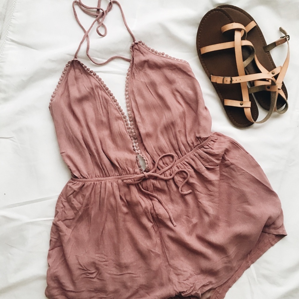 Lilac Pompom Romper